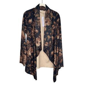 Soft Surroundings Jacket Size Medium NEW Shape Drape Faux Suede Floral